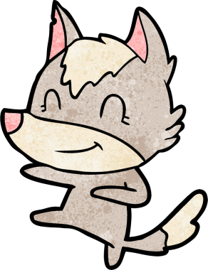 Bir insan tarafından çizilmiş dost canlısı bir kurt.