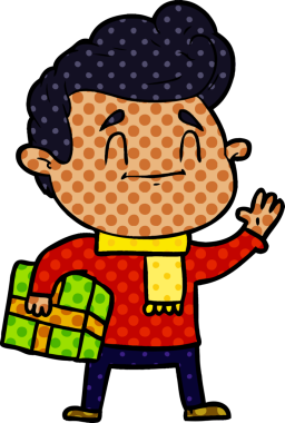 Bir insan tarafından çizilmiş mutlu çizgi film adamı.