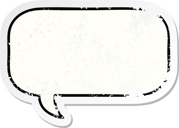 Bir insan tarafından çizilmiş şirin bir karikatür konuşma balonunun sıkıntılı çıkartması.