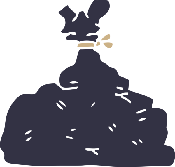 Bir insan tarafından çizilmiş çöp torbası.