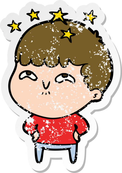 Bir çizgi filmin sıkıntılı çıkartması Bir insan tarafından çizilmiş hayret verici bir çocuk