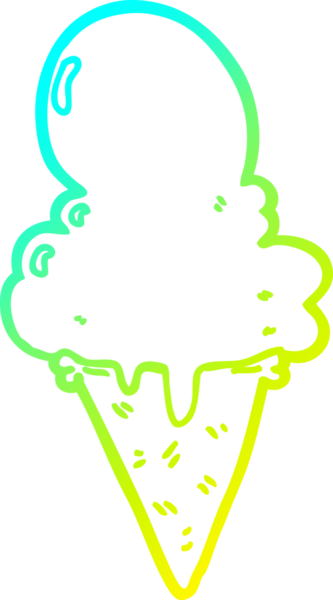 Bir insan tarafından çizilmiş dondurmanın soğuk gradyan çizgisi.