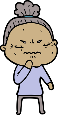 Çizgi film bir insan tarafından çizilmiş yaşlı bir kadın tarafından rahatsız edildi.