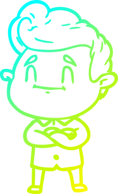 Bir insan tarafından çizilmiş mutlu bir çizgi film karakteri çizimi.