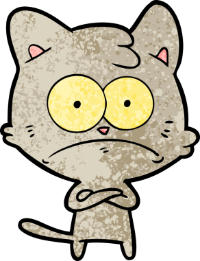 bir insan tarafından çizilmiş sinirli bir kedi.