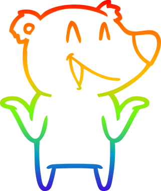 Gökkuşağı gradyan çizgisi Bir insan tarafından çizilmiş gülen ayı karikatürü