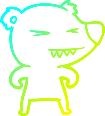 Bir insan tarafından çizilmiş kızgın bir kutup ayısı karikatürü.