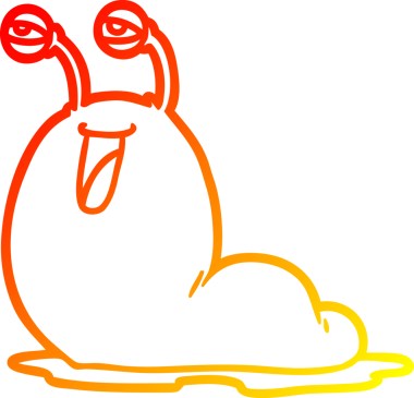 Bir insan tarafından çizilmiş iğrenç bir karikatür sümüklü böceğinin sıcak çizgi çizimi