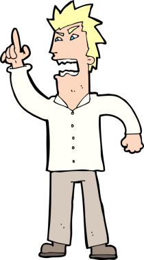 Çizgi filmdeki kızgın adam bir insan tarafından çizildi.