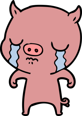 Bir insan tarafından çizilmiş domuz ağlaması.