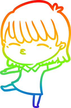 gökkuşağı gradyan çizimi bir insan tarafından çizilmiş bir karikatür kadın