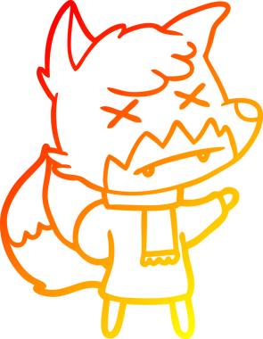 Bir insan tarafından çizilen ölü tilkinin sıcak çizgi çizimi