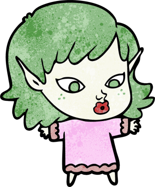 Bir insan tarafından çizilmiş güzel elf kızı.