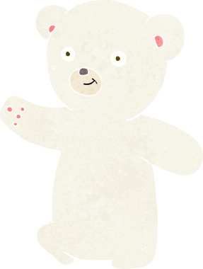 bir insan tarafından çizilmiş kutup ayısı yavrusu.