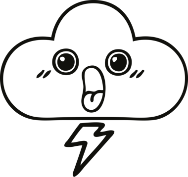 Bir insan tarafından çizilmiş bir fırtına bulutu çizimi