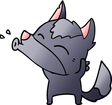 Bir insan tarafından çizilmiş uluyan kurt çizgi filmi.