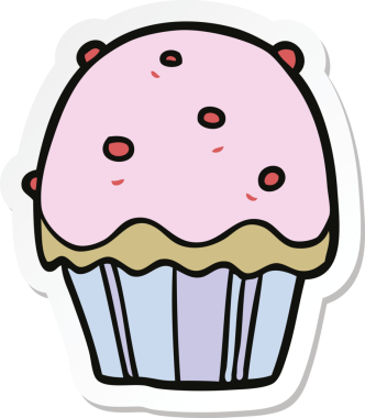 Bir insan tarafından çizilmiş bir kek etiketi.