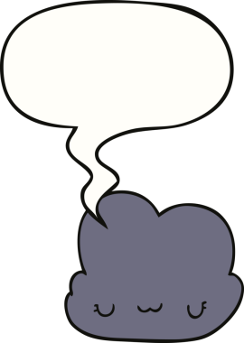 Bir insan tarafından çizilmiş tatlı bir çizgi film bulutu.