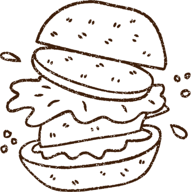 Bir insan tarafından çizilmiş Burger Kömürü