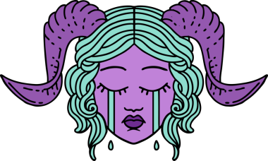 Retro Dövme Biçimi bir insan tarafından çizilmiş ağlama karakter yüzü