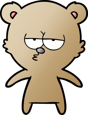 Bir insan tarafından çizilmiş sıkılmış ayı çizgi filmi