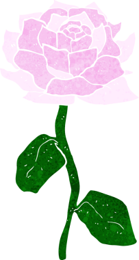 Bir insan tarafından çizilmiş gül karikatürü.