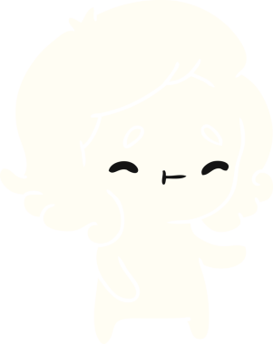 Bir insan tarafından çizilmiş sevimli bir kawai hayaletinin karikatür çizimi