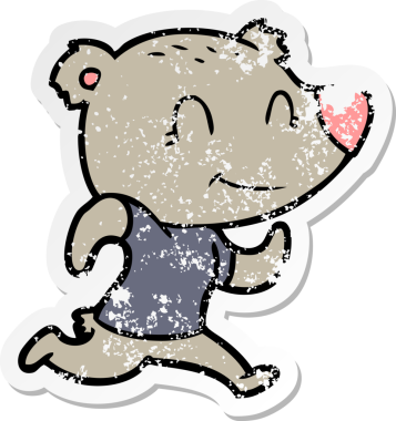 Bir insan tarafından çizilmiş sağlıklı bir ayı çizgi filminin sıkıntılı çıkartması.