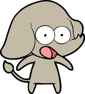 Bir insan tarafından çizilmiş şirin bir fil.