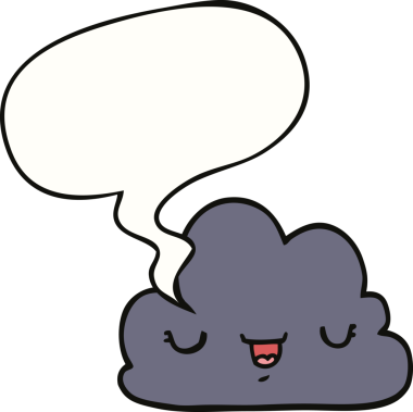 Bir insan tarafından çizilmiş tatlı bir çizgi film bulutu.