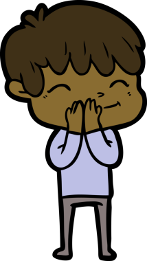 Bir insan tarafından çizilmiş mutlu çocuk çizgi filmi.