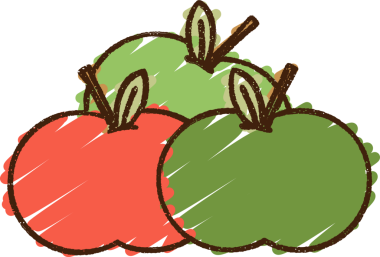 Bir insan tarafından çizilmiş elma tebeşiri