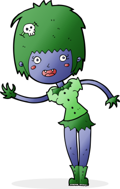 Bir insan tarafından çizilmiş vampir kız çizgi filmi.