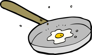 Bir insan tarafından çizilmiş kızarmış yumurta.