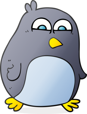 Bir insan tarafından çizilmiş serbest çizim penguen.