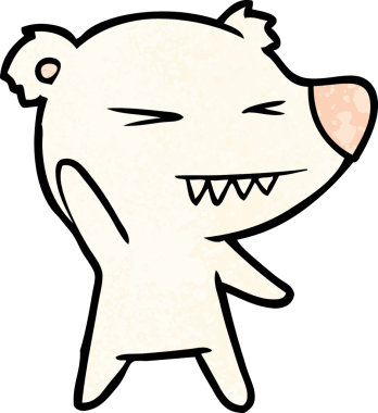 Bir insan tarafından çizilmiş kızgın kutup ayısı çizgi filmi.