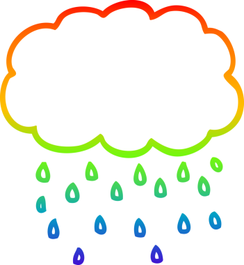 gökkuşağı gradyanı çizimi bir insan tarafından çizilmiş bir karikatür bulutu