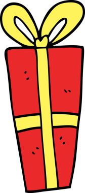 Bir insan tarafından çizilmiş karalama Noel hediyesi.