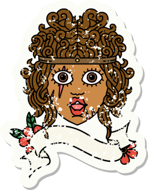 Retro Dövme Tarzı İnsan Barbar Karakteri