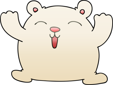 bir insan tarafından çizilmiş gölgeli komik kutup ayısı.