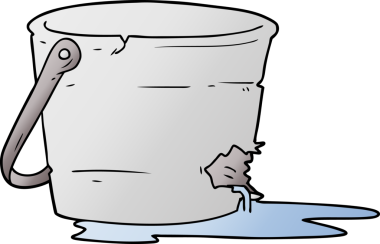 Bir insan tarafından çizilmiş kırık kova karikatürü