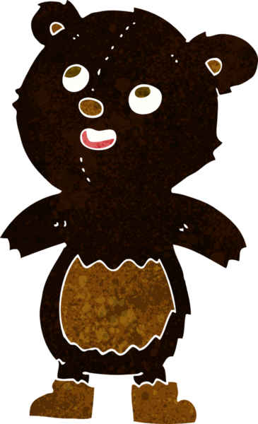 bir insan tarafından çizilmiş kara ayı çizgi filmi