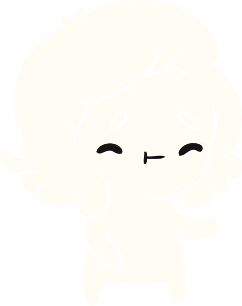 Bir insan tarafından çizilmiş sevimli bir kawai hayaletinin karikatür çizimi