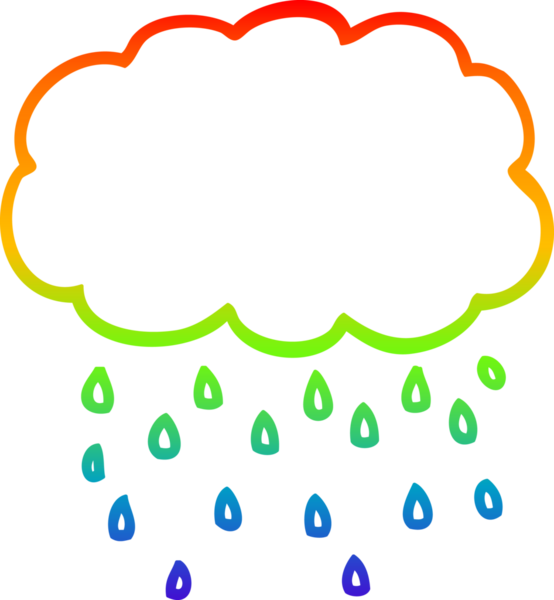 gökkuşağı gradyanı çizimi bir insan tarafından çizilmiş bir karikatür bulutu