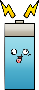 Bir insan tarafından çizilen bataryanın gölgelenmiş karikatürü