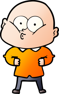 Bir insan tarafından çizilmiş kel bir adam.