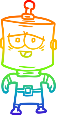 gökkuşağı gradyan çizgisi bir insan tarafından çizilmiş robot çizgi