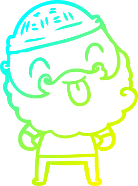 Soğuk gradyan çizgisi, sakallı bir adamın bir insan tarafından çizilmiş dili.