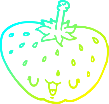 Bir insan tarafından çizilmiş bir çileğin soğuk gradyan çizimi