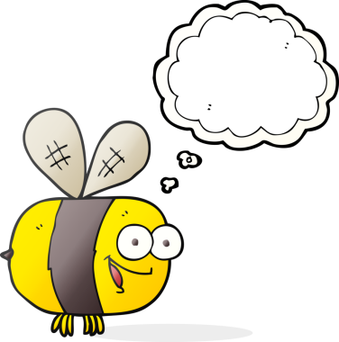 Bir insan tarafından çizilmiş serbest çizim balon karikatür arısı.